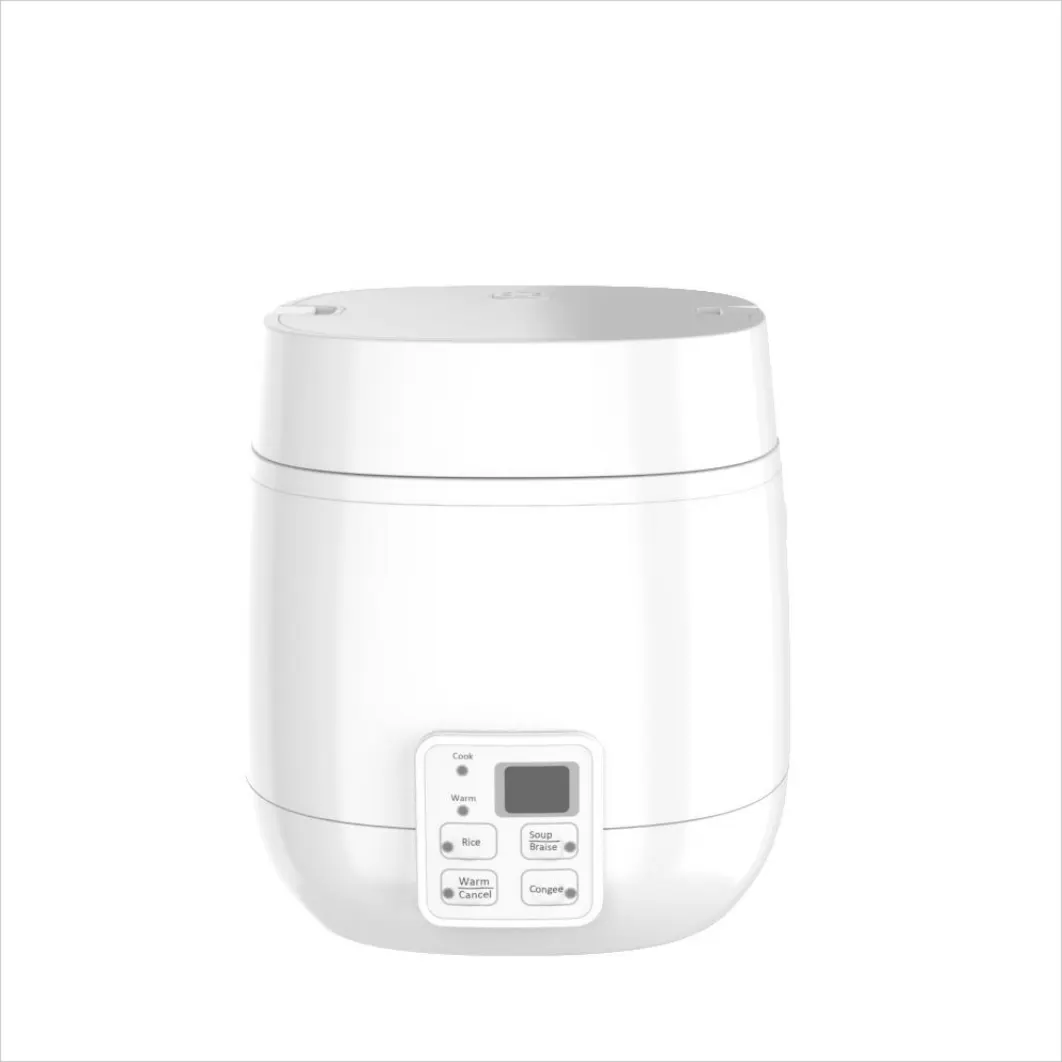 หม้อหุงข้าวไฟฟ้า MIni สีขาว 1.2L พลาสติกปราศจากน้ําตาลน้ํามันเซรามิก 4in1 ห้องครัวอัจฉริยะหม้อหุงข้าวไฟฟ้าขนาดเล็ก