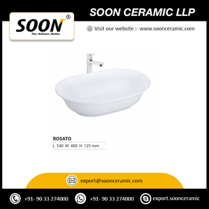 Lavabo de Cerámica de Alta Calidad Soon, Modelo Mini Toro, 355x255x120mm, 9L, Moderno, de Travertino, para Instalar en la Encimera de la Cocina - Product Image 5