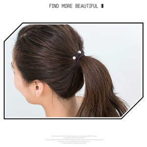 Coletero Elástico con Perlas para Mujer, Cuerda para el Cabello con Perlas, Accesorios Yiwu, Alta Elasticidad, Duradero - Product Image 2