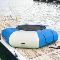 Trampoline aquatique gonflable, plateforme de plongée et d'éclaboussures, échelle, diamètre 3m, matériau PVC, certifié CE, usage commercial et en station balnéaire
