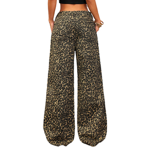 Pantalones Vaqueros Anchos de Mezclilla con Estampado de Leopardo, Cintura Media, Estilo Y2K, con Bolsillos, para Mujer, 100% Algodón - Product Image 3