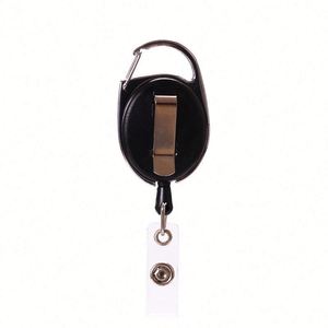 Wholesale Retractable Carabiner Badge Reel Ellipse <b>ID</b> Card Badge <b>Holder</b> Keychain - Product Image 6