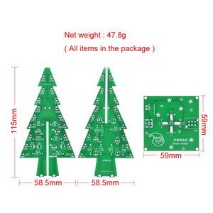 Tridimensional 3D árbol de Navidad LED DIY Kit rojo/verde/amarillo LED Flash <span class=keywords><strong>circuito</strong></span> Kit electrónico Fun Suite - Product Image 4