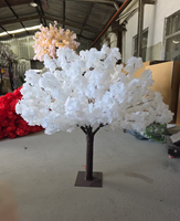 Arbre artificiel durable en fleurs de cerisier, fleurs blanches, arbre en fleurs de cerisier en soie pour la décoration de mariage