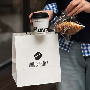 Bolsas de Compra de Papel Kraft Desechables, Biodegradables, Reciclables y Ecológicas Personalizadas con Asas para Envasado de Alimentos y Café - Product Image 2