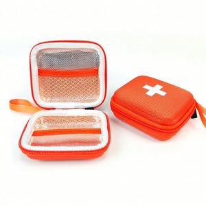 Trousse de premiers secours portable ODM à coque rigide, élégante, orange, en Oxford et EVA, résistante à l'eau et aux chocs - Product Image 1