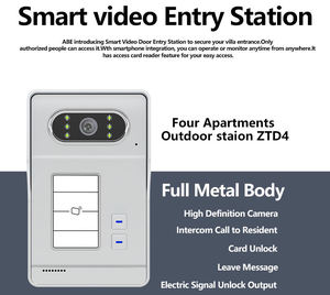 तुया स्मार्ट 432 अपार्टमेंट बिल्डिंग वीडियो इंटरकॉम सेट अपार्टमेंट सुरक्षा के लिए 4-वायर स्मार्ट वीडियो डोर फोन इंटरफोन सिस्टम - Product Image 4