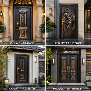 Puerta <span class=keywords><strong>de</strong></span> Entrada Pivotante <span class=keywords><strong>de</strong></span> Acero y Metal Forjado, Diseño Moderno y Elegante, Antirrobo, Fabricación Personalizada Dedun - Product Image 2