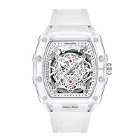 Reloj de Cuarzo Luminoso con Diseño de Barril de Vino, Deportivo, Casual, Personalizado, Transparente, para Hombre, Resistente al Agua, Venta al Por Mayor