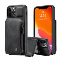 Étui de téléphone magnétique transparent mat en cuir naturel de luxe avec fonction portefeuille, protection intégrale de l'objectif de l'appareil photo, robuste pour 8 Plus