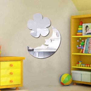 Commercio all'ingrosso Luna Stelle forme di Fiori del bambino room decor camera Dei Bambini 3D Adesivo Acrilico Specchio Autoadesivo Della <span class=keywords><strong>Parete</strong></span> - Product Image 2