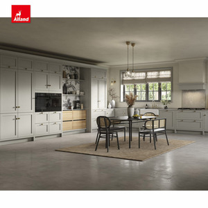Alland Nordic nuevo moderno elegante en forma de L diseño de madera maciza estilo coctelera cocina gabinete de madera con accesorios y Mesa - Product Image 3
