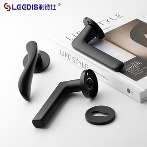 Lideshi Lever Lock Aluminum Keyless Door Handle For Interior Solid Wood Doors Bedroom Bathroom Furniture Hardware - Product Image 1