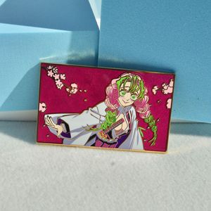 Demon Slayer estilo japonés Metal esmalte insignia mariposa Ninja Miri broche negro niquelado mochila escolar accesorio Pin - Product Image 6