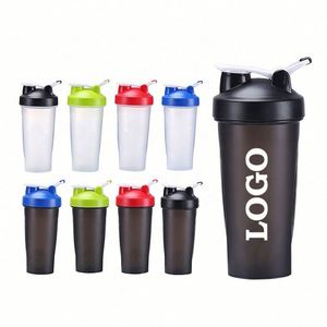 Bouteilles d'eau de sport personnalisées sans BPA avec logo, 400 ml/600 ml, avec boules mélangeuses métalliques intégrées, pour promotion (vente en gros) - Product Image 1