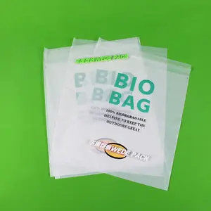 맞춤형 OEM 크기 가방 자체 접착 친환경 의류 포장 생분해성 PLA 옥수수 전분 기반 비닐 봉투