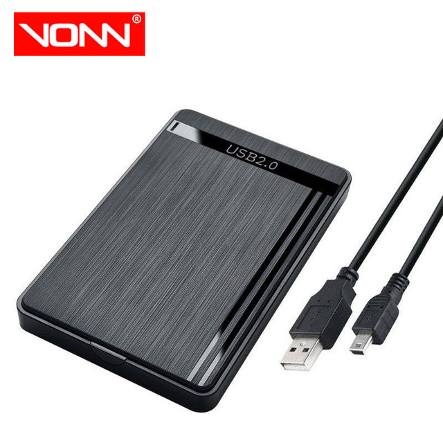 Factory Price USB2.0 Plastic 2.5" SSD Enclosure 1TB Caddy External Storage System SATA Case Black OEM Brand