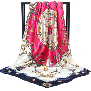 Sciarpe in Raso di Alta Qualità con Stampa Digitale <span class=keywords><strong>Vintage</strong></span> 90cm*90cm, Sciarpa in Seta all'Ingrosso - Product Image 4