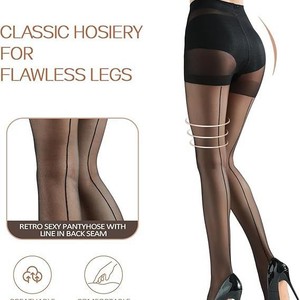 Kts527 Nhà Sản Xuất OEM Tùy Chỉnh Trọng Lượng Nhẹ Của Phụ Nữ Chống Trượt Giảm Béo Sexy Đen Nylon Vớ Lụa Của Phụ Nữ Pantyhose Vớ - Product Image 3