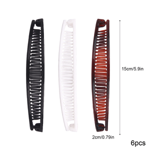 Pinces crocodiles à fiche banane de couleur unie coréenne 15cm griffe en plastique noir dentée anti-dérapant peigne à cheveux femmes accessoires de cheveux - Product Image 5