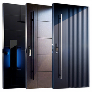 Puerta Principal de Diseño de Alta Calidad de Guangdong Yohome, Puerta de Entrada Grande Negra de Lujo para Casas Modernas - Product Image 1