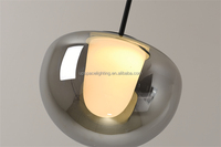 Suspension en verre gris fumée moderne lumière blanche chaude 220V AC lustre de plafond lumière aluminium pierre interrupteur maison bureau Villa