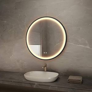 Waterproof Round Touch <b>Switch</b> Smart Mirror with LED Illumination Metal Frame Wall-Mounted Bathroom Mirror - Product Image 4