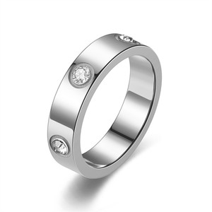 Unisex Stainless Steel <b>Wedding</b> Band <b>Ring</b> 5MM Width Rose Gold Plated <b>Cubic</b> <b>Zirconia</b> Bezel Setting Classic Style Jewelry - Product Image 6