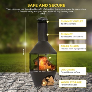Chiminea Patio Heater Outdoor Garden <b>Fire</b> Pit Traditional Clay Fireplace Backyard Patio Heater - Product Image 4