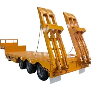 3 Achsen 80 Tonnen Tiefbett-Lowboy-Anhänger mit Frontwand niedriger Flattbettlader Drop-Deck-Anhänger zu verkaufen