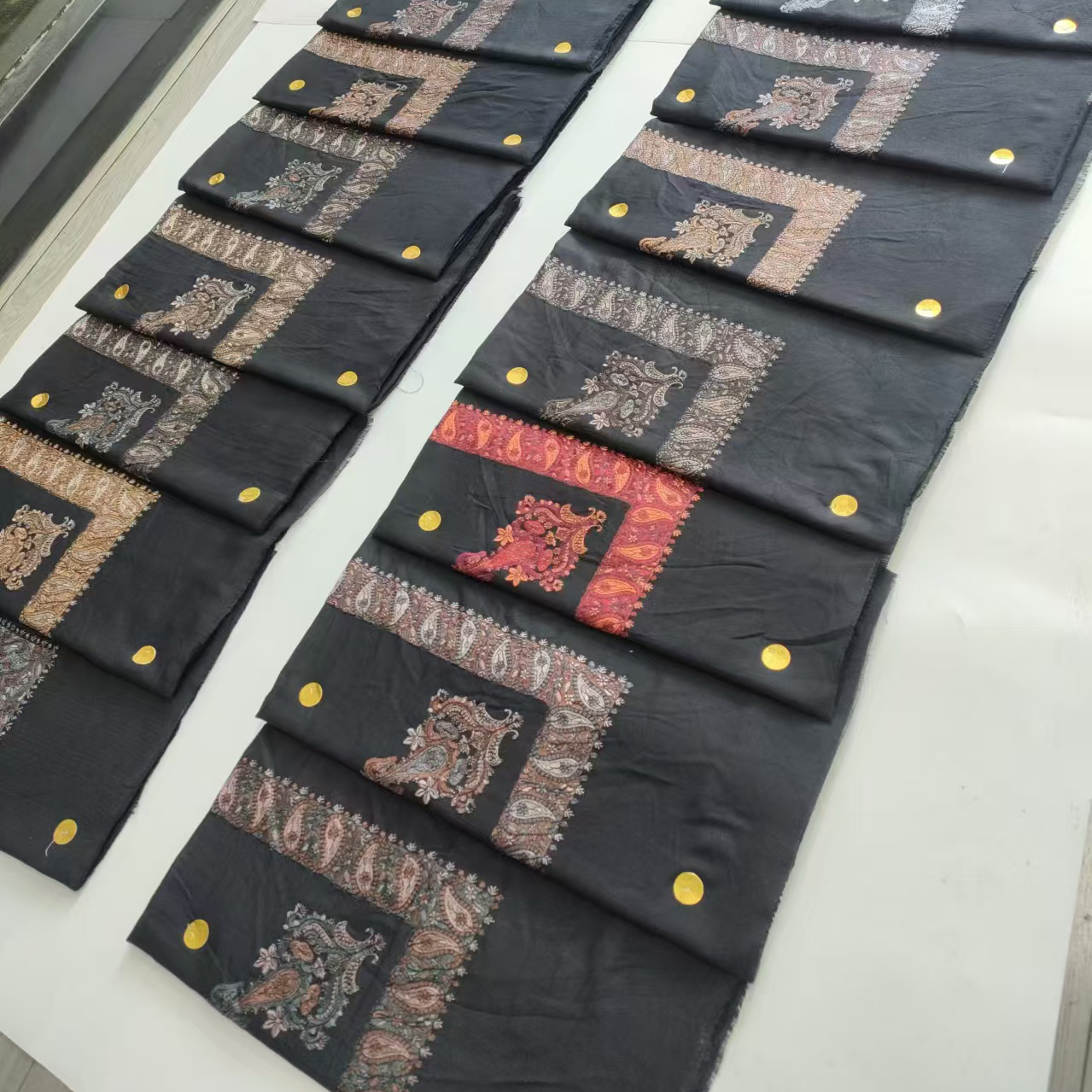 Polyester Yemeni Saudi Embroidered Kashmir Shemagh Scarf