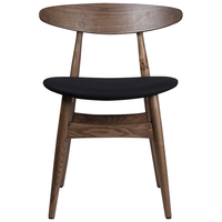 Chaise de salle à manger contemporaine en bois massif pour usage commercial