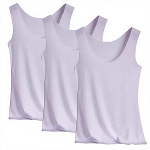 Ladies Summer Wear Breathable Knitted Casual Ice <b>Silk</b> Seamless Slimming Solid Color Sleeveless Modal Scoop Neck <b>Camisole</b> Tank - Product Image 4