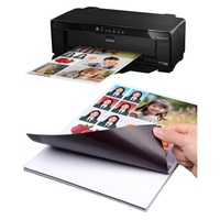 Hojas Magnéticas Flexibles Imprimibles de 8.5" X 11", Papel Fotográfico Magnético con Vinilo Blanco para Impresora de Inyección de Tinta