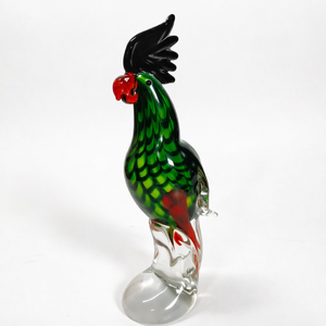 Figurine de coq jaune en verre soufflé à la main, décoration artisanale, ornement, petit cadeau d'art fait main - Product Image 3