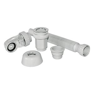 Kit de Sifón para Lavabo con Válvula de Descarga a Presión, Tapa de Acero Cepillado, Manguera Corrugada Extensible, Transparente y Anti-Reflujo para Baño - Product Image 5