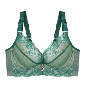 Sujetadores acolchados de realce para mujer, de talla grande Sujetador de encaje, sujetador con aros de dos copas, sujetador de lencería con copa AB C D - Product Image 4