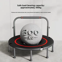 Trampolín de Salto Ajustable en Altura de 48 Pulgadas, Mini Trampolín con Asa para Adultos y Niños, Ejercicio Aeróbico en Interiores, Cardio