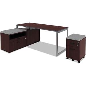 Plateau de table rectangulaire réversible en stratifié Alera 71,5 x 29,5 Cerisier moyen/Acajou pour tables de conférence - Product Image 4