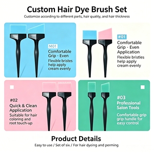 Custom Logo Reusable Silicone Removable Plastic <b>Hair</b> Color Silicone Head <b>Dye</b> <b>Brush</b> <b>Hair</b> Beauty Care <b>Hair</b> Tint <b>Brush</b> Tool - Product Image 4