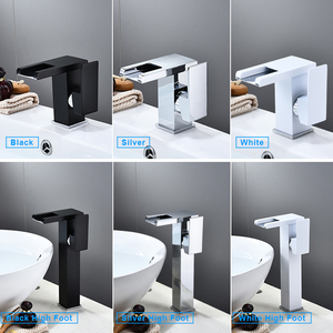 <span class=keywords><strong>Robinet</strong></span> de lavabo cascade pour salle de bain, mitigeur de lavabo, <span class=keywords><strong>robinet</strong></span> de toilette à poignée unique, couleur noire - Product Image 2