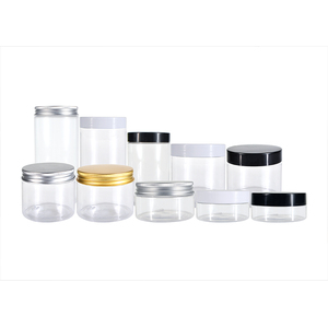 Factory Direct Sale 50ML 150ML 250ML Cookie Food Spice Storage Cosmetic Cream Clear Plastic PET Jars With Aluminum Plastic Lid