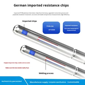 مجس حراري من البلاتين مقاوم للحرارة العالية سريع الاستجابة للغلايات والأنابيب والخزانات - Product Image 3