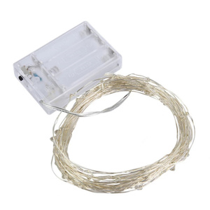 Guirlande lumineuse à 2 ou 20LED alimentée par 2 piles AA, étanche, fée scintillante, 5M, Micro Led, fil de cuivre - Product Image 1
