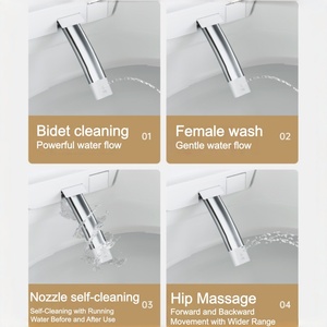 Siège <span class=keywords><strong>de</strong></span> <span class=keywords><strong>toilette</strong></span> intelligent en matériau UF avec réservoir d'<span class=keywords><strong>eau</strong></span> intégré et capteur <span class=keywords><strong>de</strong></span> pied pour projets commerciaux - Product Image 5