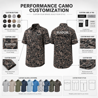 Chemise Classique Homme Camouflage Cerf Marque Privée Légère Respirante Extensible Quadridirectionnellement Anti-Humidité Boutonnée pour Activités de Plein Air