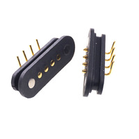 Conector magnético de ángulo recto de alta calidad de una sola fila 5V 2a 4 Pogo Pin con cable USB