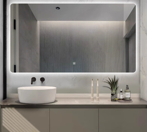 Phong Cách Châu Âu Thông Minh Bluetooth LED Phòng Tắm Gương Hình Chữ Nhật Treo Tường Chiếu Sáng Gương Chống Sương Mù Tính Năng Kim Loại Khung Nhà Vệ Sinh - Product Image 1