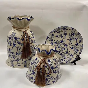 Ваза в европейском стиле для домашнего декора сине-белая керамическая ваза креативная ваза для цветов керамическая