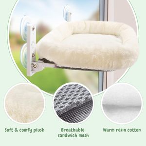 Pieghevole gatto finestra letto per animali domestici gatto amaca posacchio letto per finestra con 4 forti ventose morbido letto per gatti - Product Image 2